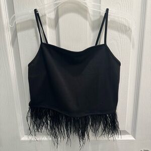 Urban Outfitters / Cropped Tank Top with Feathers / Cami